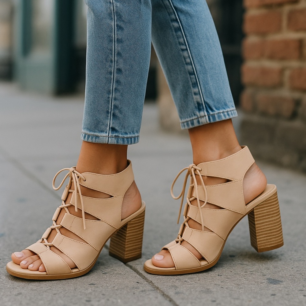 Nordstrom Hinge Drea-Lea block heel lace up shoe